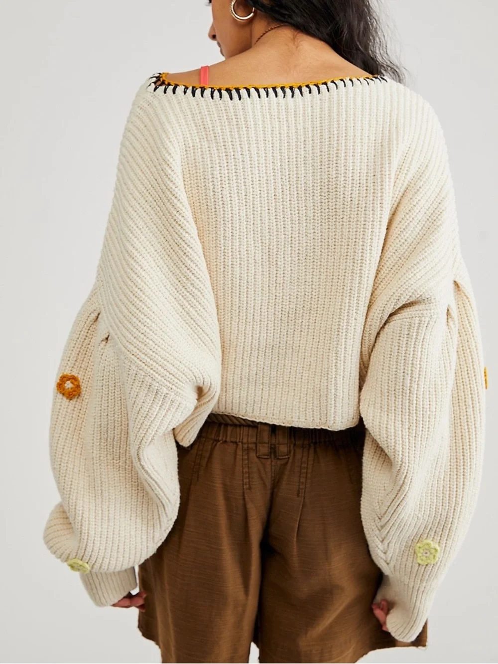 NWOT Free People Dahlia Crochet Pullover, XS